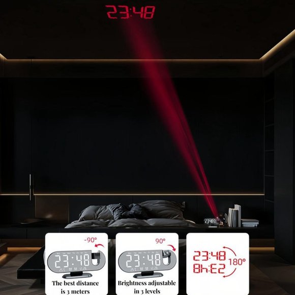 Multifunctional Creative LED Projection Clock - Picture 5 of 16
